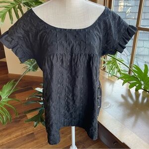 Juicy Couture Vintage Baby Doll Top Anchor Buttons Fisherman Maritime Coastal